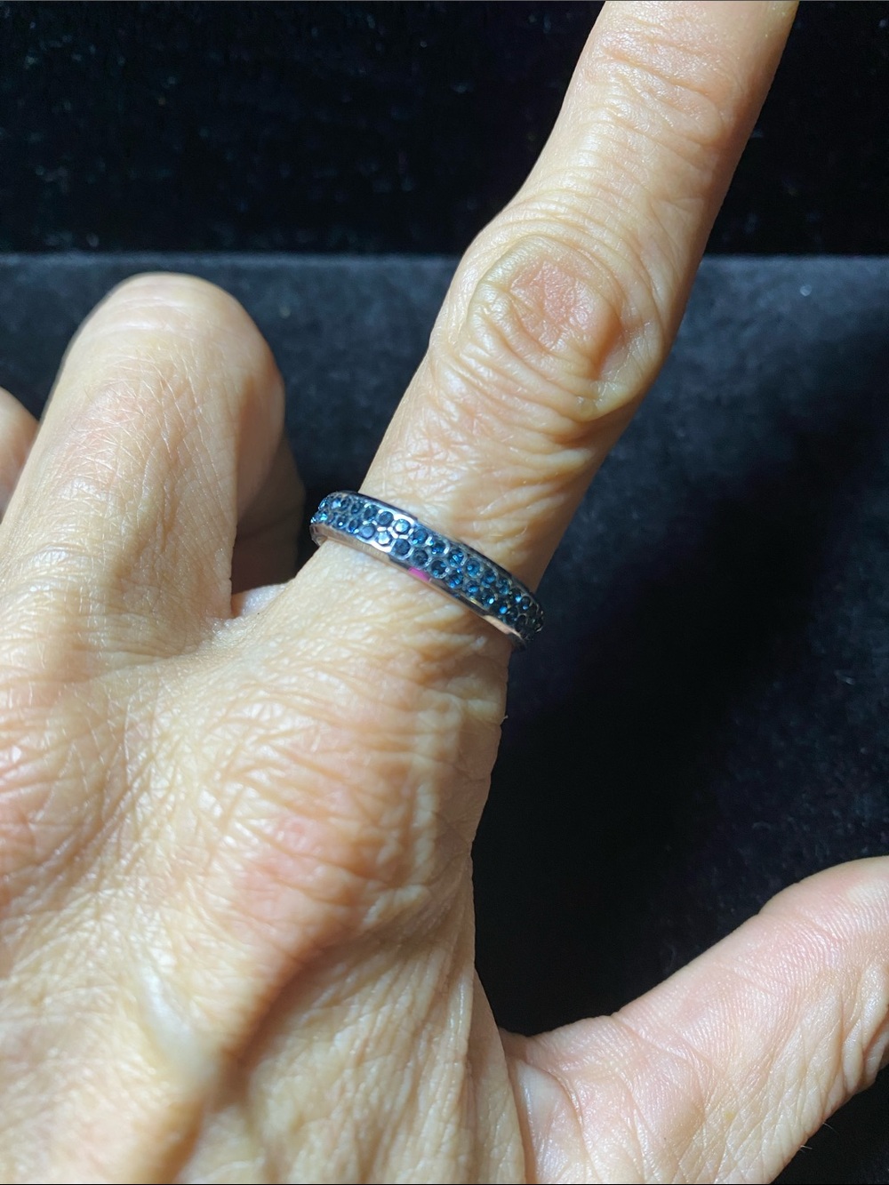 Fifth Ave Swarovski Crystal Montana Blue Eternity Band